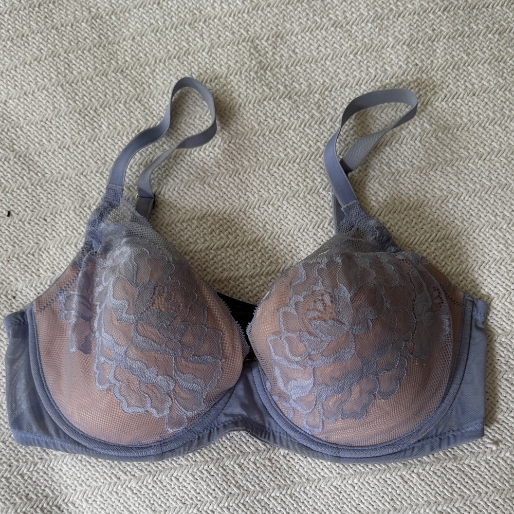 Natori 32DD Lace Underwire Bra periwinkle & pink